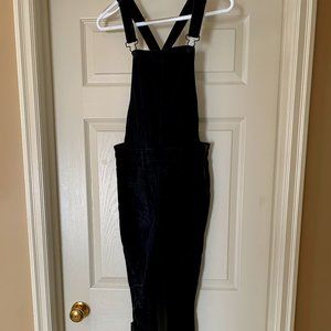 Distressed Black Overalls